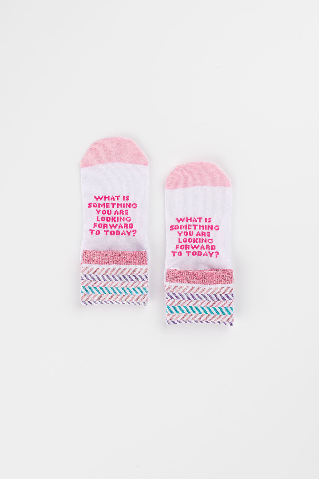 Posisocks girl's white zig zag sock