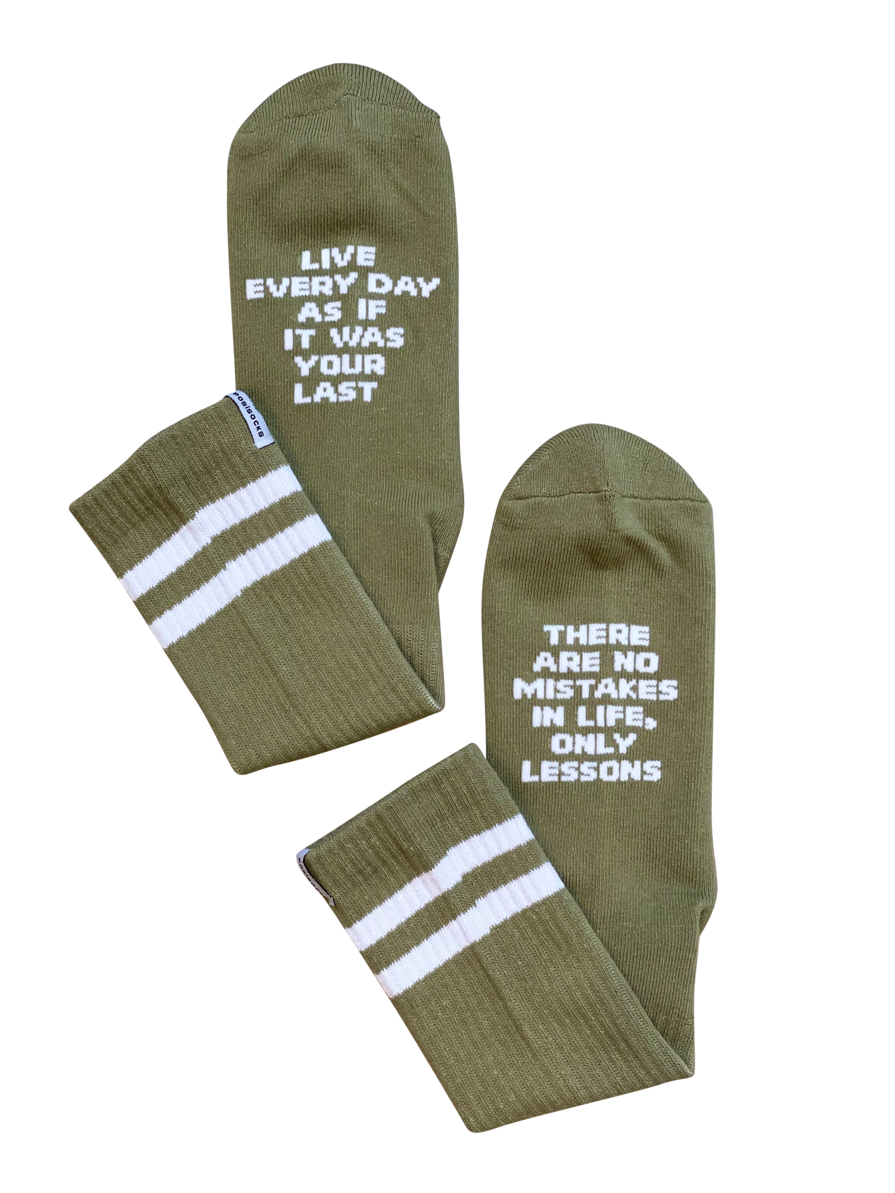 Men's Living Crew Socks with positive affirmations
