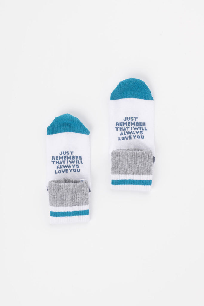 Posisocks boy's white ribbed sock