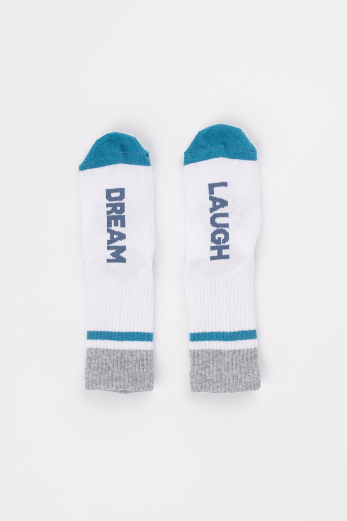 Posisocks boy's white ribbed sock