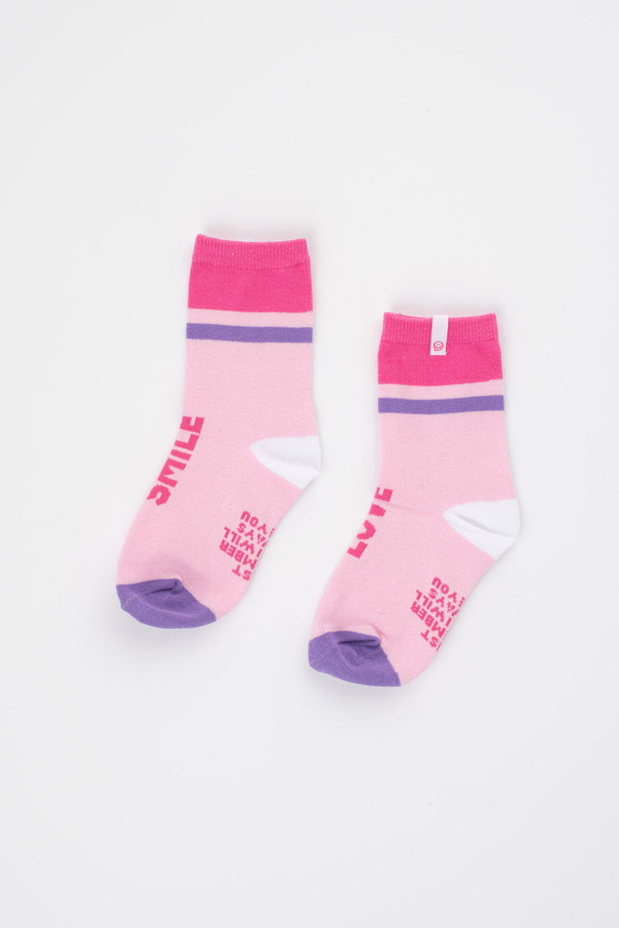 Posisocks girl's pink love/smile sock