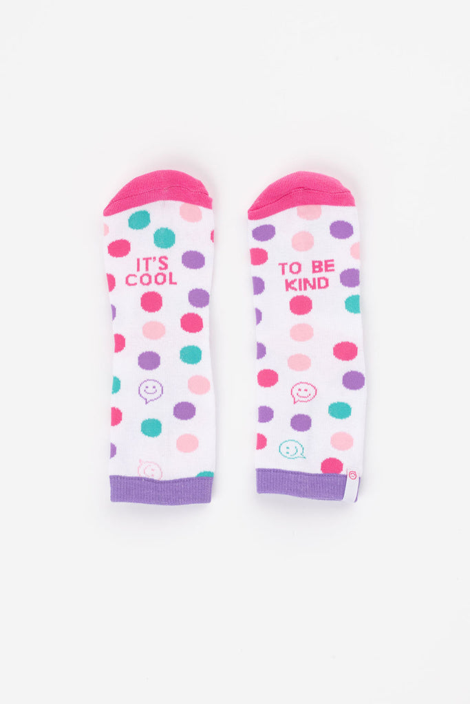 Posisocks girl's white dot sock
