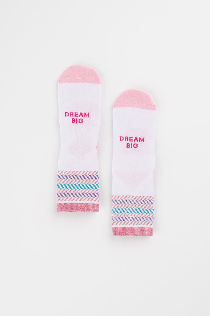 Posisocks girl's white zig zag sock