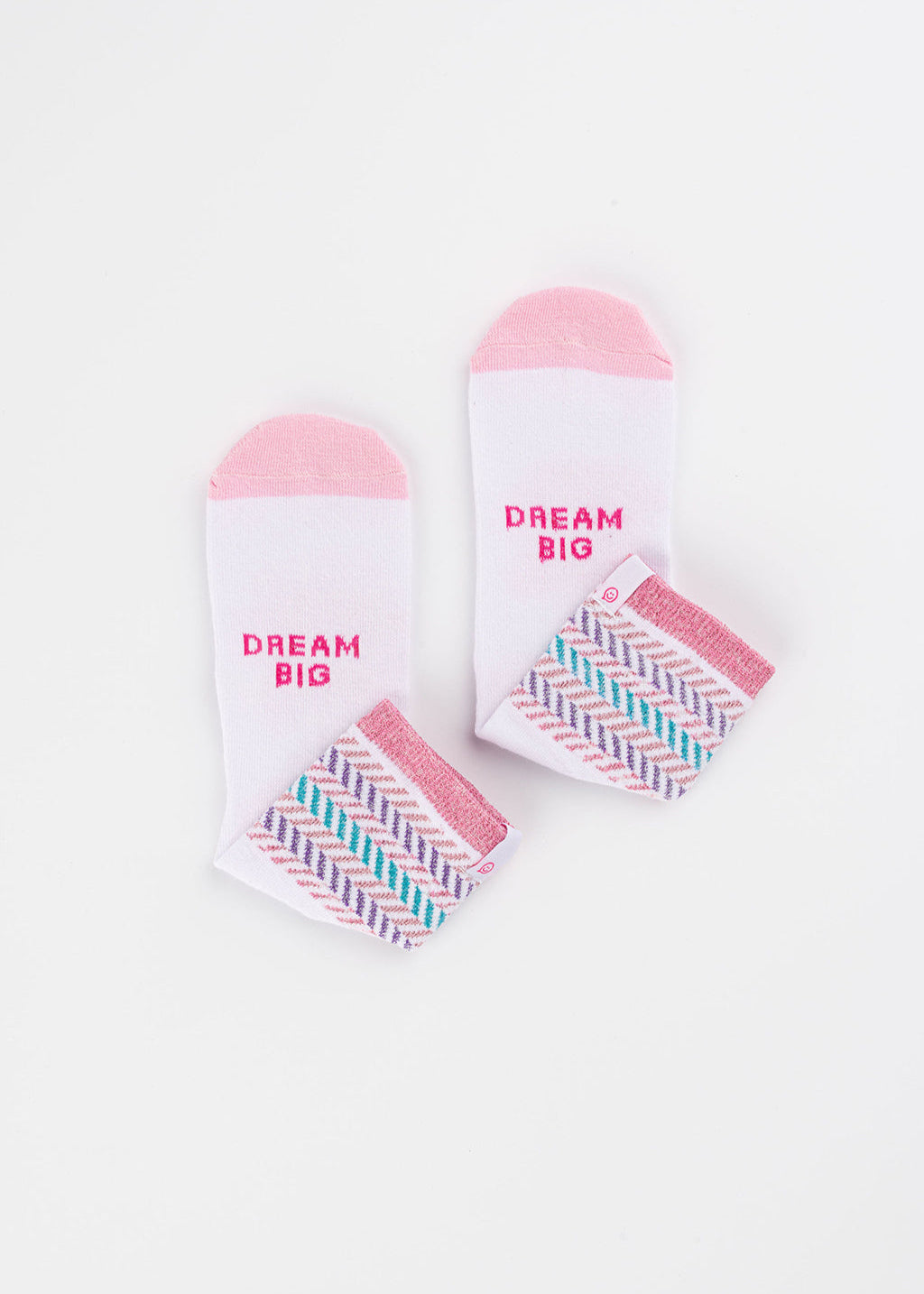 Posisocks girl's white zig zag sock