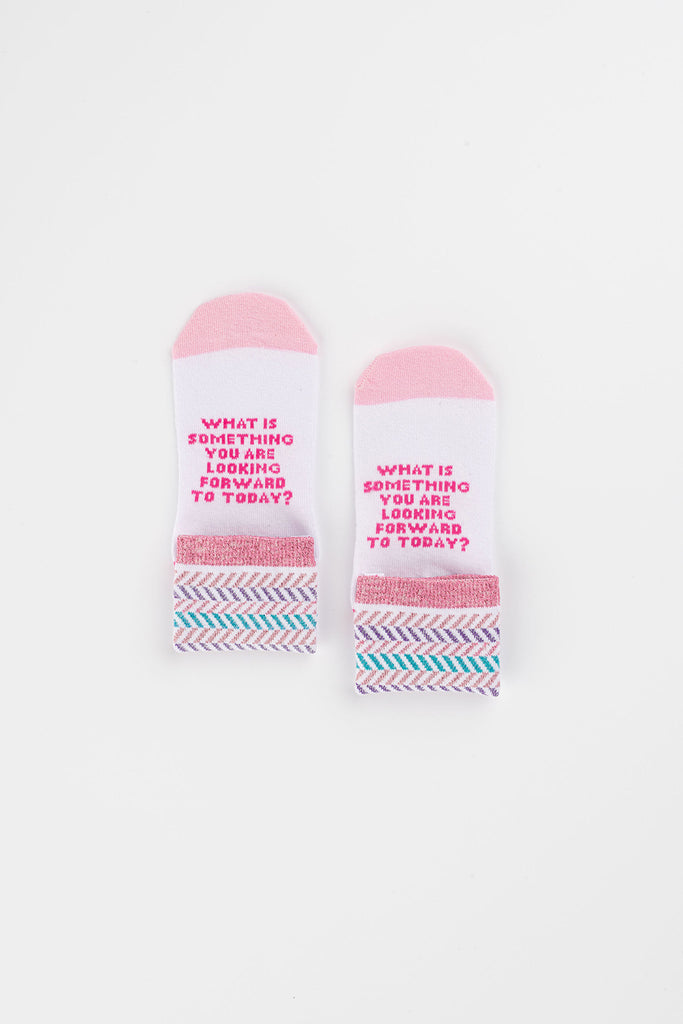 Posisocks girl's white zig zag sock