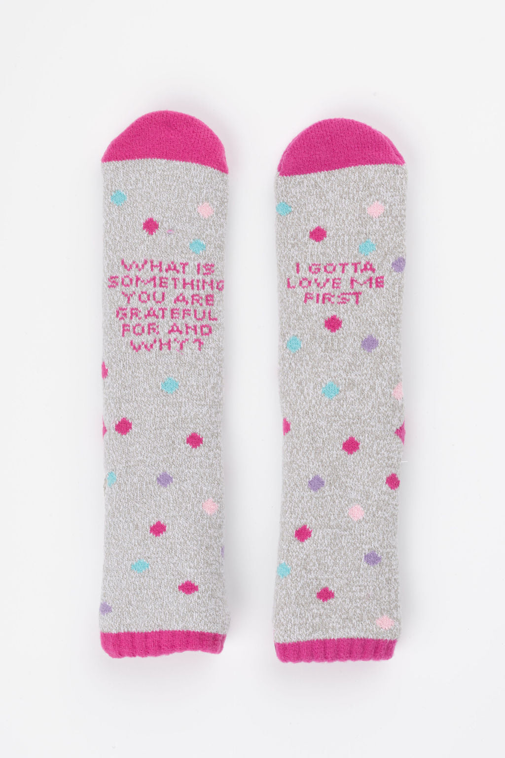 Posisocks women's grey polka dot bed socks
