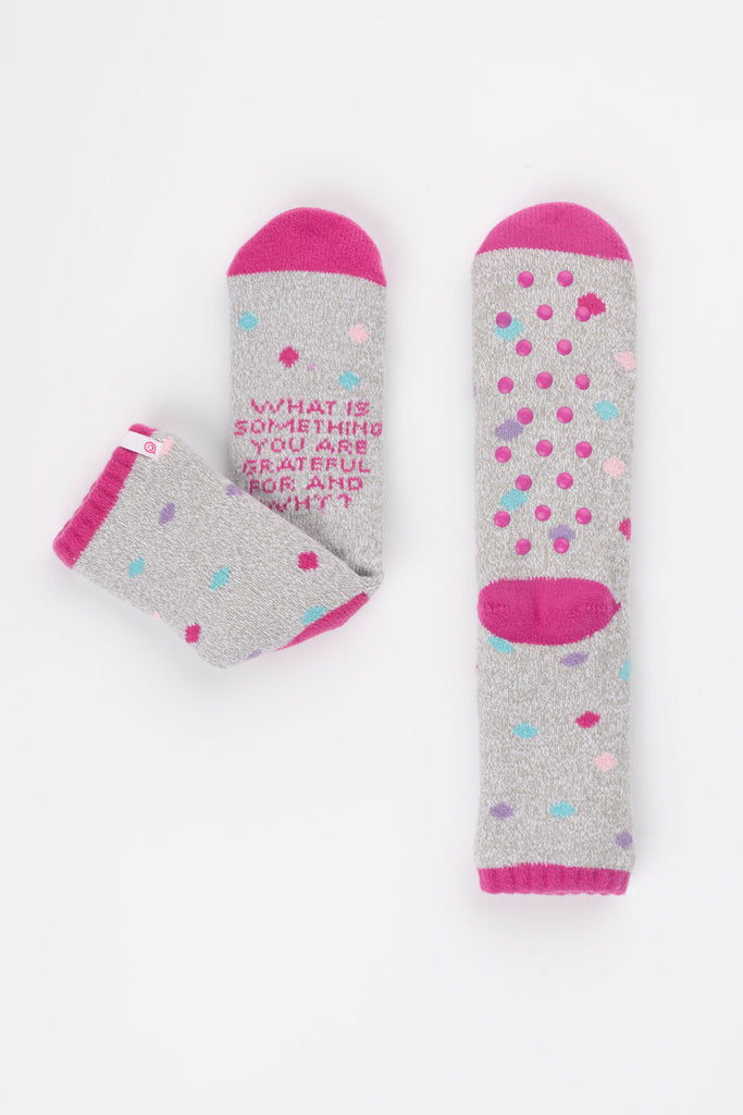 Posisocks women's grey polka dot bed socks
