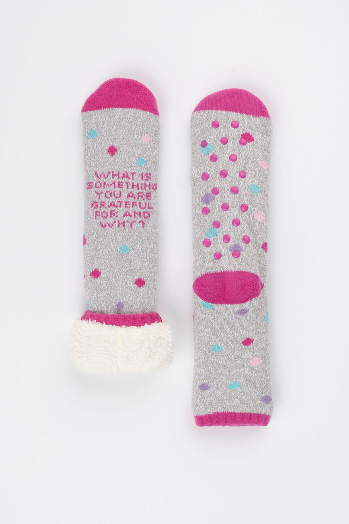 Posisocks women's grey polka dot bed socks