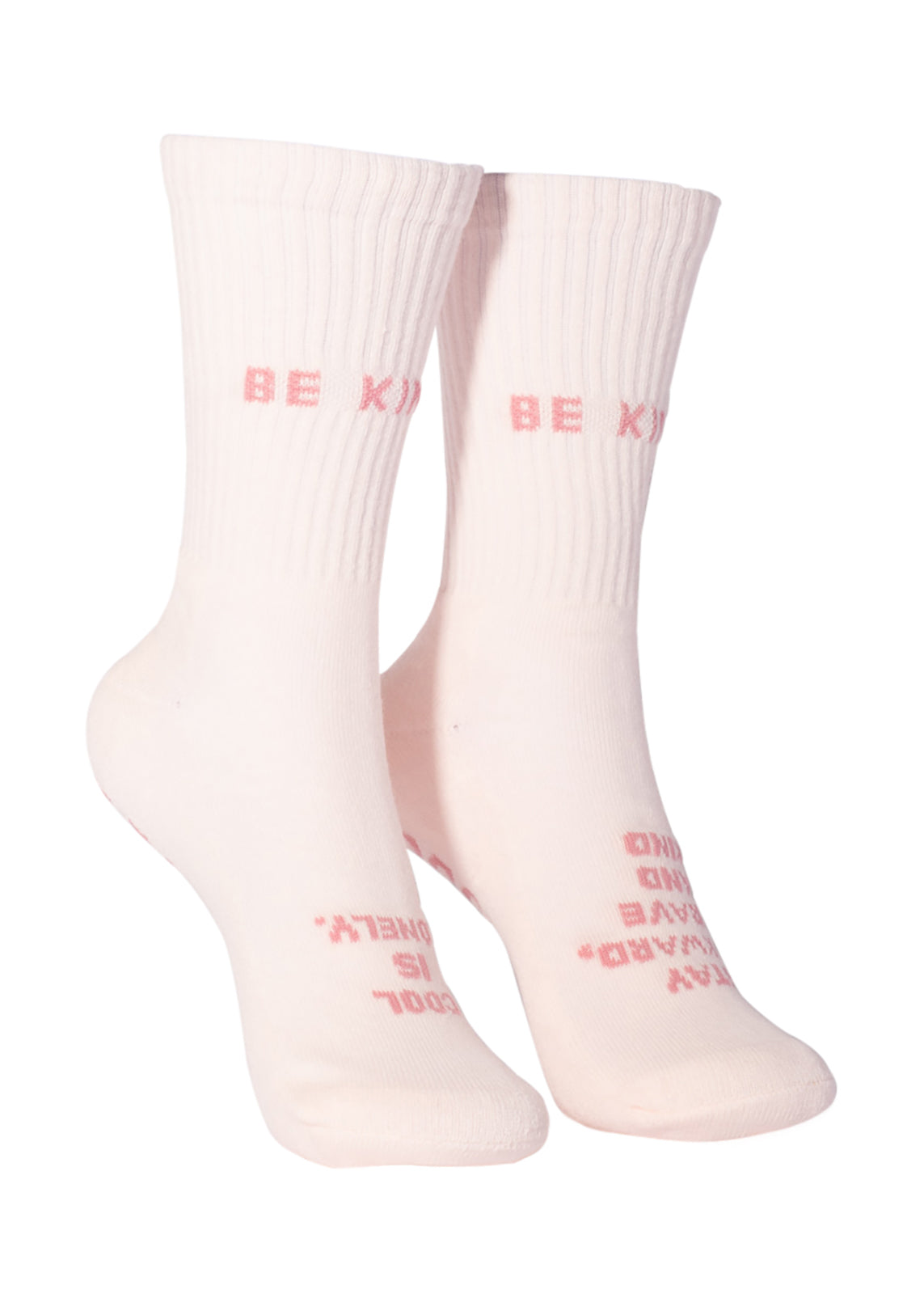 Women's Be Kind Crew Socks Pink