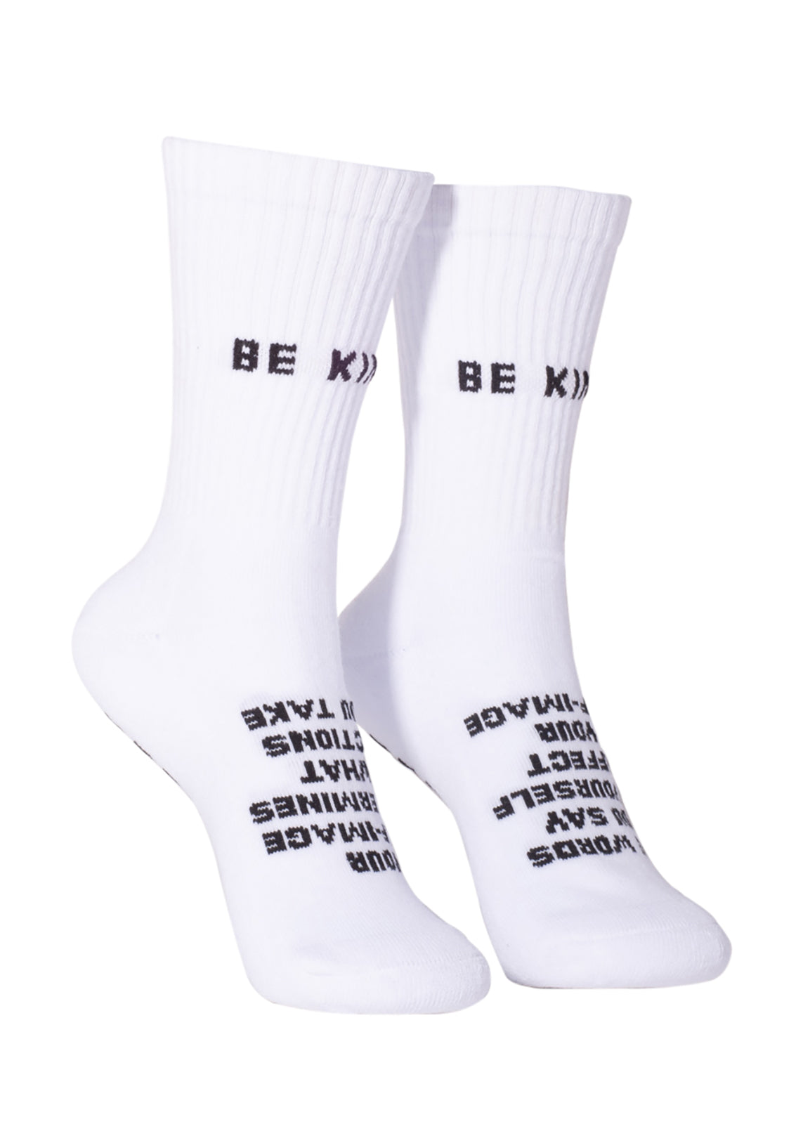White Women's Be Kind Crew Socks 