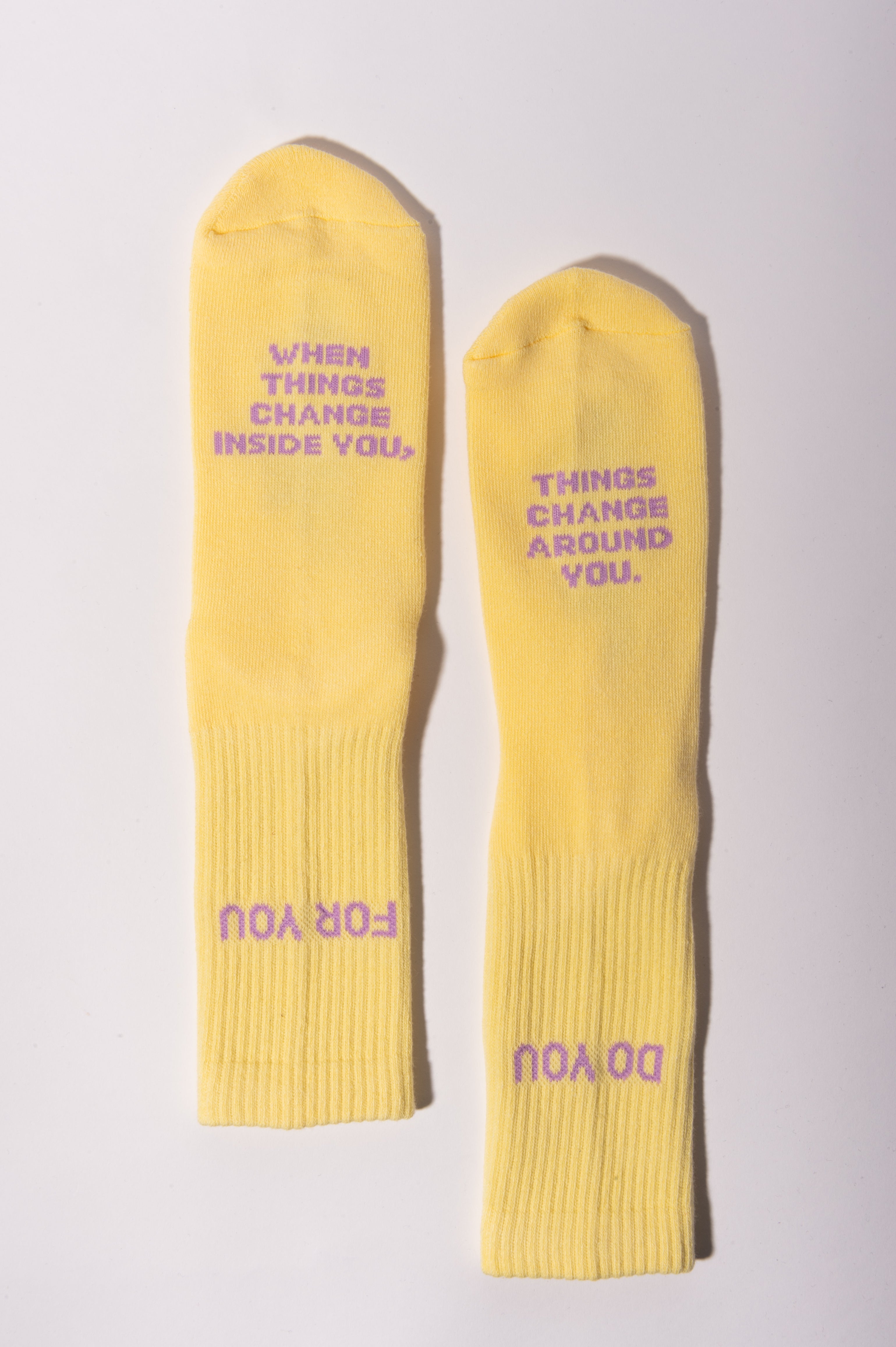 FOR YOU Women's Crew Socks - Pastel with positive affirmations