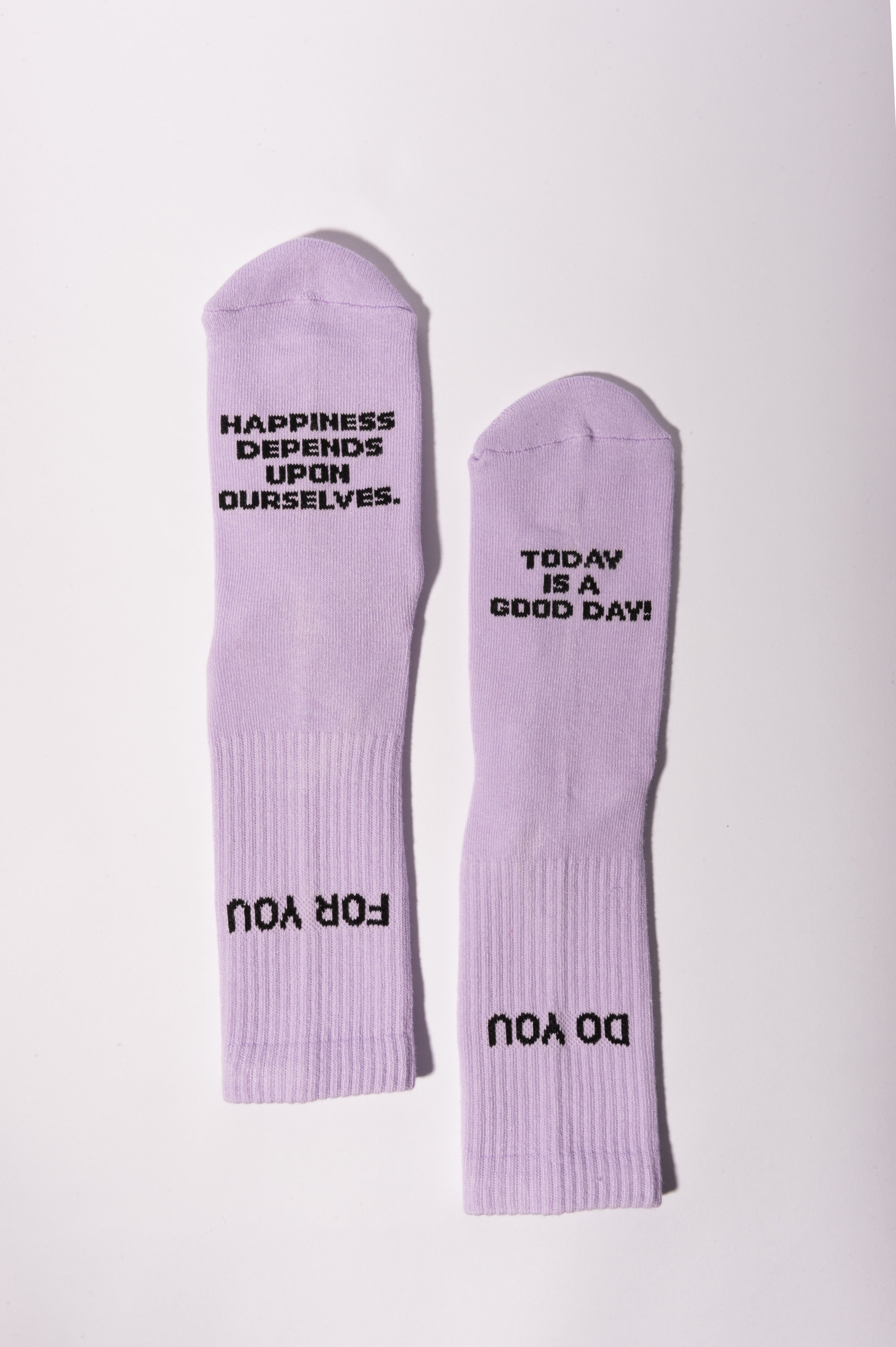 FOR YOU Women's Crew Socks - Lilac with positive affirmations
